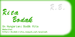 rita bodak business card